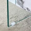 Modern 2 Tier Coffee Table With Clear Tempered Glass And Marble Texture Multifunctional Storage Design - Transparent / White - Image 9