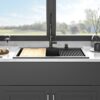 Quartz Kitchen Sink 33" X 22" Granite Composite Drop In Workstation - Black - Image 6