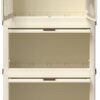 Portable Wardrobe Closet Storage Organizer With Magnetic Doors And Hanging Rod - Cream White - Image 21