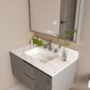 Bianco Carrara Venato Marble Vanity Top With Undermount Sink And Backsplash - White - Image 14