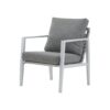 Modern Aluminum Lounge Chair Set With Rope Accents And Cushions For Indoor / Outdoor Use - Gray / Silver / White - Image 17