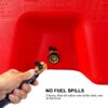 15 Gallon / 57 L Gas Caddy With Wheels Fuel Transfer Tank Gasoline Diesel Can Fuel Storage Tank For Automobiles ATV Car Mowers Tractors Boat Motorcycle - Red - Image 4