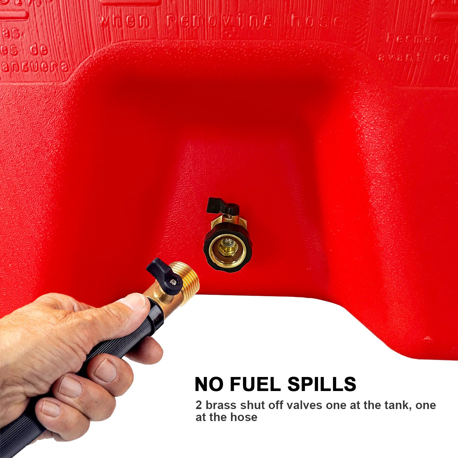 15 Gallon / 57 L Gas Caddy With Wheels Fuel Transfer Tank Gasoline Diesel Can Fuel Storage Tank For Automobiles ATV Car Mowers Tractors Boat Motorcycle - Red - Image 4