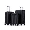 20" / 24" / 28" 3 Pieces / Set Spinner Wheel Luggage, Carry On Suitcase, With Cup Holder & USB Port & Phone Holder - Black - Image 21