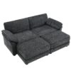 Free Combination Modular Convertible Sectional Sofa Bed Set, 4 Seat Upholstered Sleeper Corner Couch, Deep Seat Loveseat With Ottoman - Gray - Image 4