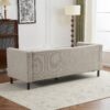 Upholstered Sofa Modern 3 Seater Sofa Couch With Tufted Design For Living Room - Grayish Beige - Image 18