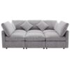 Sectional Sofa Modular Sofa U - Shaped Sofa Couch Sofa Bed L - Shaped Sofa With A Movable Ottoman And Two USB Ports For Living Room - Light Gray - Image 9