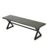Modern Outdoor Aluminum Dining Bench With Steel Frame - Gray / Black - Image 5