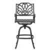 Outdoor Cast Aluminum Swivel Bar Stool With Scrolled Arms - Bronze - Image 4