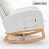 Accent Rocking Chair With Footrest High Back Rubber Wood Rocking Legs Bedroom Living Space - White - Image 12