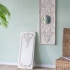 Large Wooden Wall Art Panels With Distressed Round Mirror Accents (Set of 2) - White - Image 12