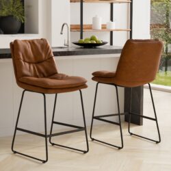 Danika - Counter Height Stool (Set of 2) - Camel / Brown