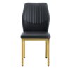 Luxury Simple Chair (Set of 4) High Resilience Dining Chair With Metal Legs - Black / Gold - Image 9