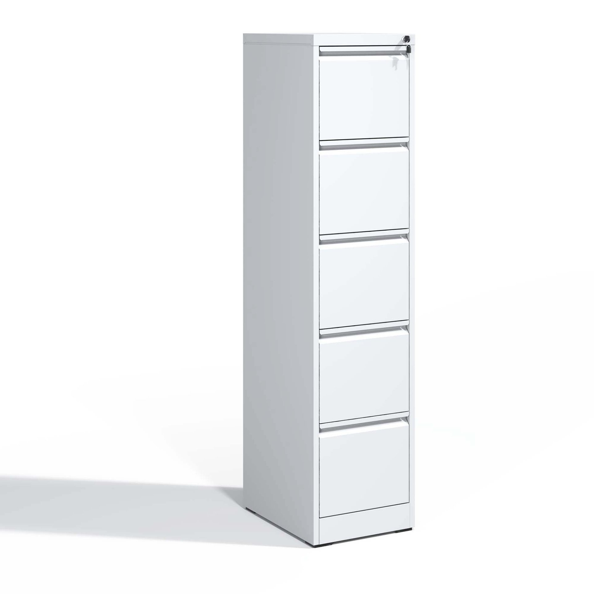 Steelcraft Pro 5 Drawer Metal Vertical File Cabinet With Lock In For A4 Legal / Letter Size - Brushed Nickel - Image 4