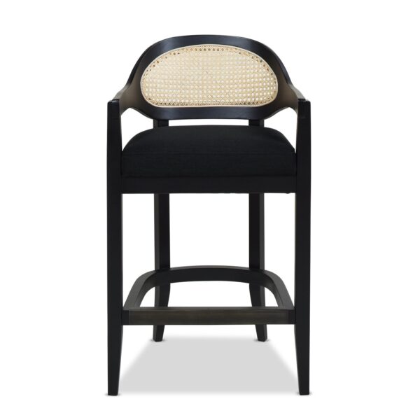 Americana - Mid-Century Modern Cane Back Counter Stool - Jet Black