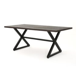 Rolando - Outdoor Aluminum Dining Table With Steel Frame - Brown / Black