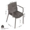 4 Piece Stackable Single Chairs With Vertical Stripe Design For All Weather - Warm Gray - Image 3