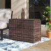 Outdoor Side Table Durable Construction - Brown - Image 3
