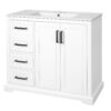 36" Bathroom Vanity With Sink, Soft Close Doors, Adjustable Shelf & 3 Drawers - White - Image 19