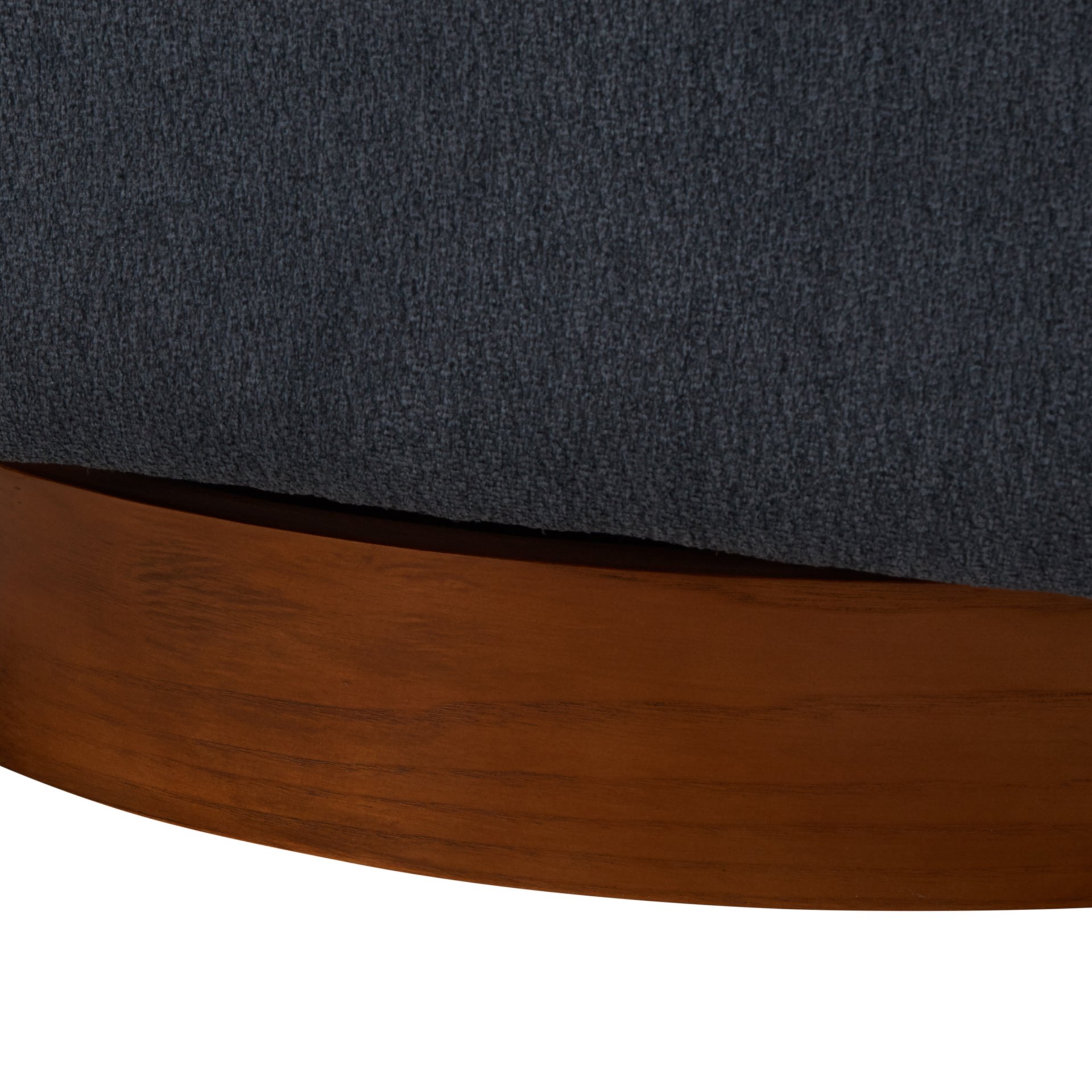 Miramar - Chenille Swivel Chair With Wooden Base And Plush Cushion - Blue - Image 5