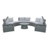 10 Piece Outdoor Sectional Half Round Patio Rattan Sofa Set, Wicker Conversation Furniture Set For Free Combination - Light Gray - Image 10