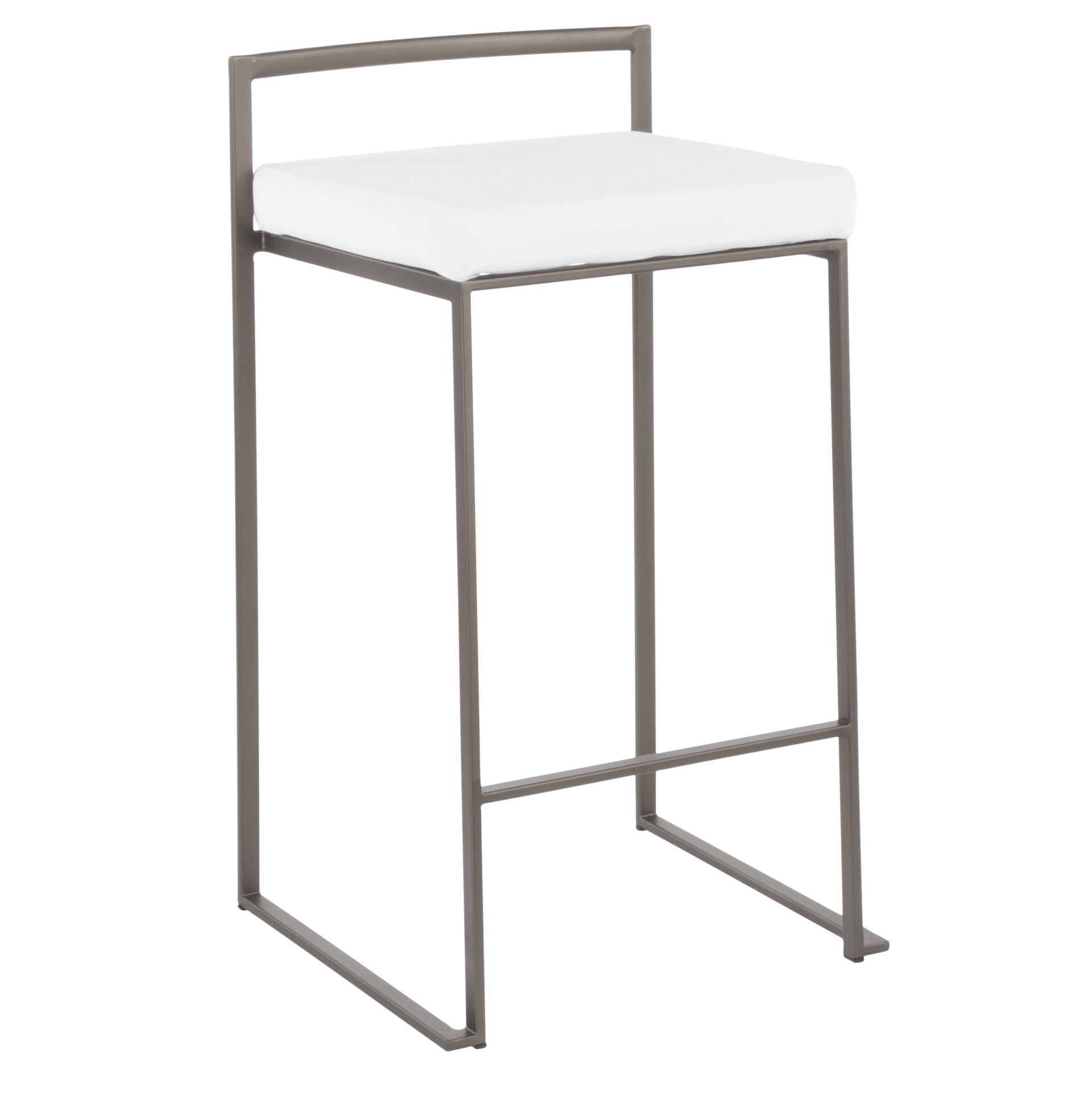 Fuji - Industrial Stackable Counter Stool (Set of 2) - White - Image 2