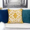 Dora - Vintage Vine Pillow Cover With Matching Back And Hidden Zipper - Yellow - Image 3