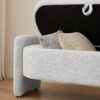 Ottoman Oval Storage Bench, 3D Lamb Fleece Bench With Large Storage Space For The Living Room, Entryway And Bedroom - Silver - Image 8