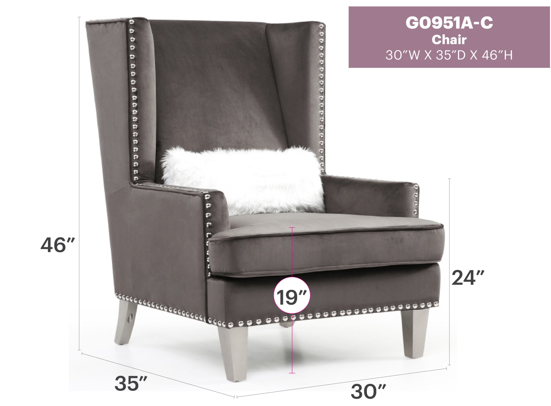Elegant Traditional Armchair - Dark Gray - Image 5