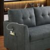 Sectional Sofa Bed L Shaped Sofa Couch Bed With USB Port, Reversible Sofa Couch Sleeper With Pull Out Bed, Chaise With Storage, Pull Out Couch For Living Room - Gray - Image 11