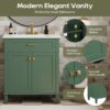 Bathroom Vanity With Ceramic Basin, Soft Close Door And Adjustable Shelves - Green - Image 7