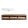 Modern Wall Mounted Bathroom Vanity With Resin Sink And Side Cabinet - Brown Ebony - Image 10