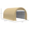 Outsunny - 10' x 16' Carport, Heavy Duty Portable Garage Storage Tent With Large Zippered Door, Anti-Uv Pe Canopy Cover For Car, Truck, Boat, Motorcycle, Bike, Garden Tools, Outdoor Work - Beige - Image 3