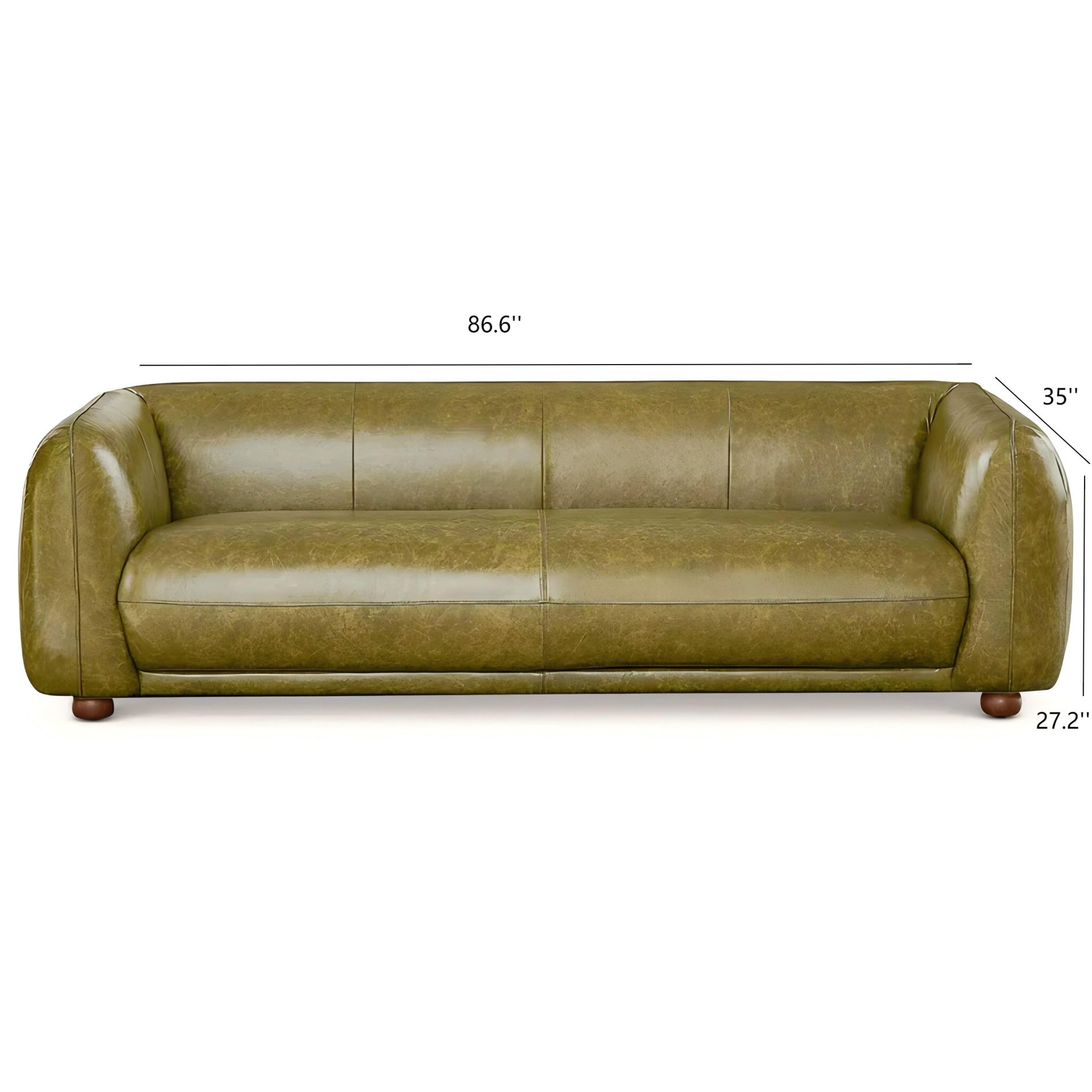 Marlon - Luxury Italian Leather Sofa - Green - Image 5