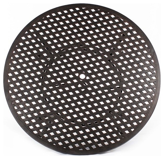 Round 4 Person 51.97" Long Powder Coated Aluminum Dining Set With Cushions - Antique Brown - Image 5