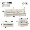 3 Piece Living Room Set Modular L Shaped Sectional Couch Upholstered, 3 Seater Sofa & Armchair & Movable Ottoman 5 Seat - Beige - Image 14