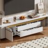 TV Stand For TVs Up To 80", TV Cabinet With 4 Drawers And 2 Spacious Cabinets, 5 Metal Legs For Living Room - White - Image 6