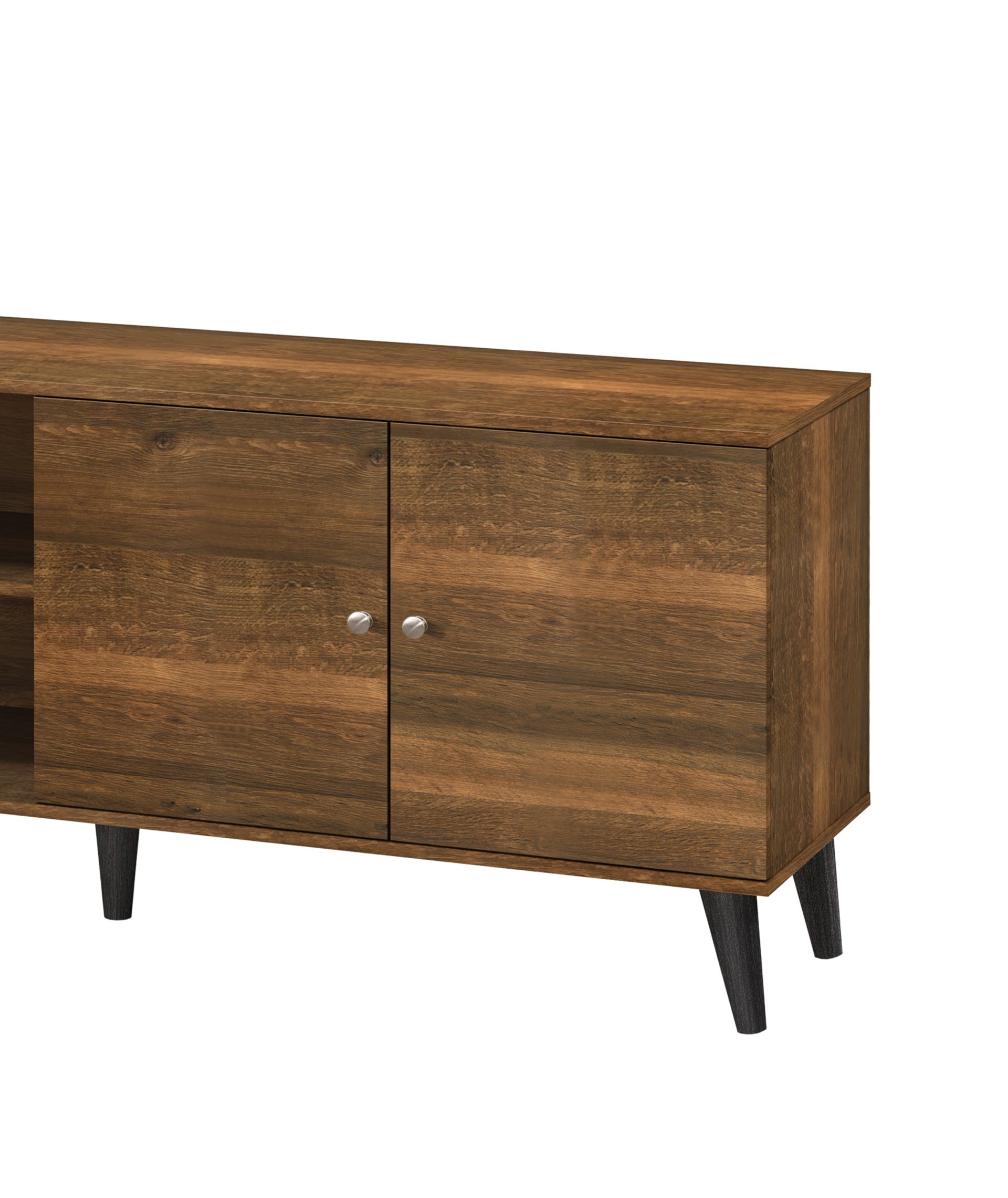 Amidon - TV Stand For TV's Up To 63", With 2 Storage Shelves & 1 Cabinet, Modern Entertainment Centre For TV In Living Room - Brown - Image 2