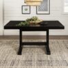 Classic Extendable Trestle Dining Table - Antique Black - Image 5