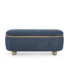 Modern Upholstered Storage Ottoman Bench With Seating - Dark Blue - Image 11