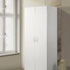 Michael - Double Door Wardrobe Cabinet Armoire With Shelf And Hanging Rod - White - Image 4