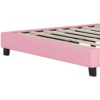 Full Size Upholstered Princess Bed & Crown Headboard, Full Size Platform Bed With Headboard And Footboard - White / Pink - Image 8