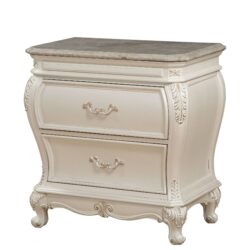 Chantelle - Nightstand With Granite Top - White