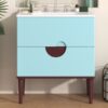Bathroom Vanity Cabinet With Ceramic Sink Combo Set, Frame Modern Bathroom Storage Cabinet With 2 Drawers - Blue - Image 23