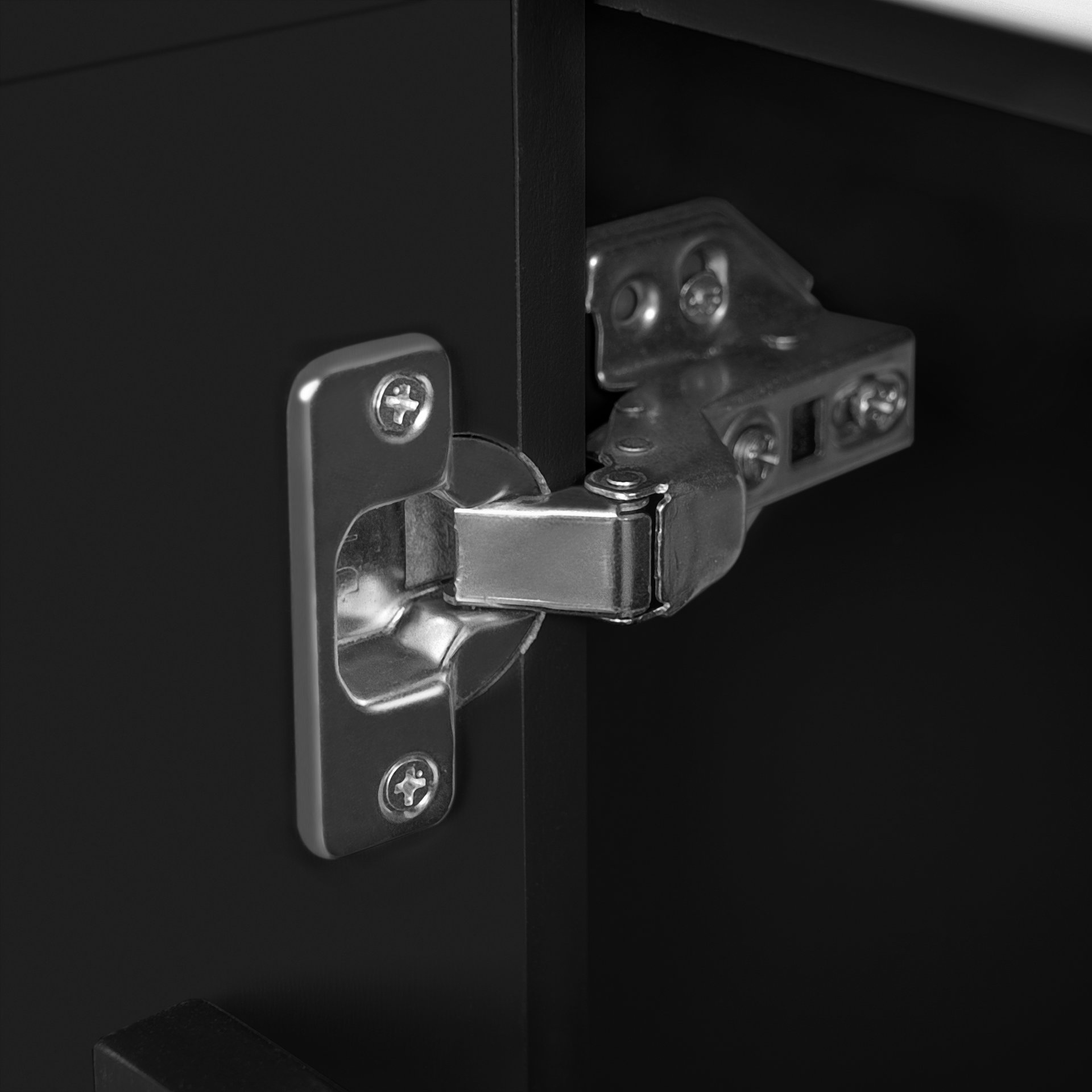 Modern Solid Wood And 24" Bathroom Vanity With Sink, Deep Drawer, Door Shelf, 2 Tier Basket - Black - Image 24