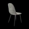 Modern Dining Table Set For 4 With Suede Upholstered Chairs, Round Design - Black / Gray - Image 11