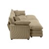 Corduroy 2 Seater Sofa With Ottoman Corduroy Modern Style Comfortable For Small Living Spaces - Tan - Image 14