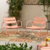 Modern Conrad Chair Set With Metal Frame - Coral - Image 2