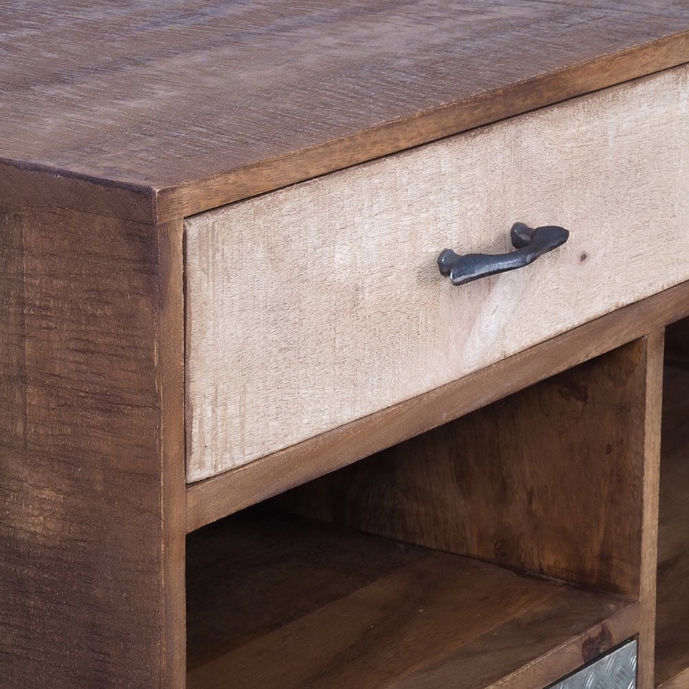 Rustic 2 Drawer Kitchen Island - Multi - Image 5