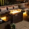 44" Outdoor Fire Pit Table, Propane Fire Table With Ceramic Tabletop Gas Fire Table - Espresso - Image 2